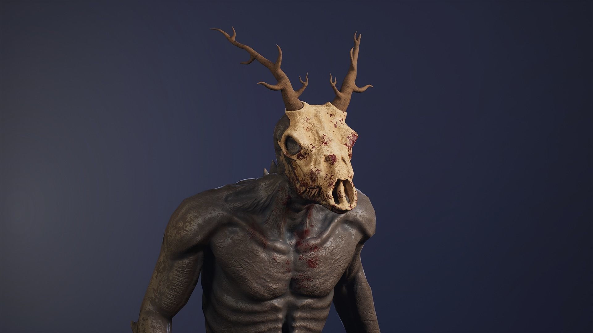 Wendigo monster Low-poly 3D model_5