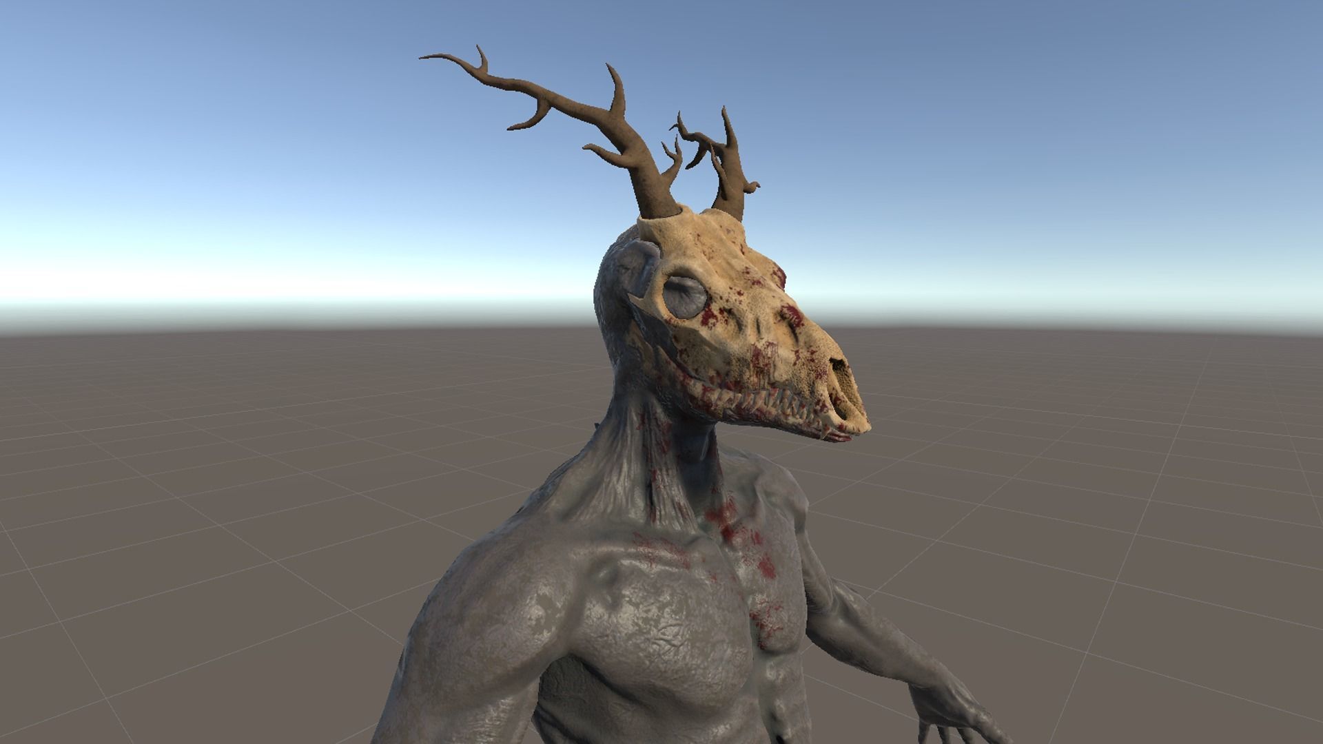 Wendigo monster Low-poly 3D model_48