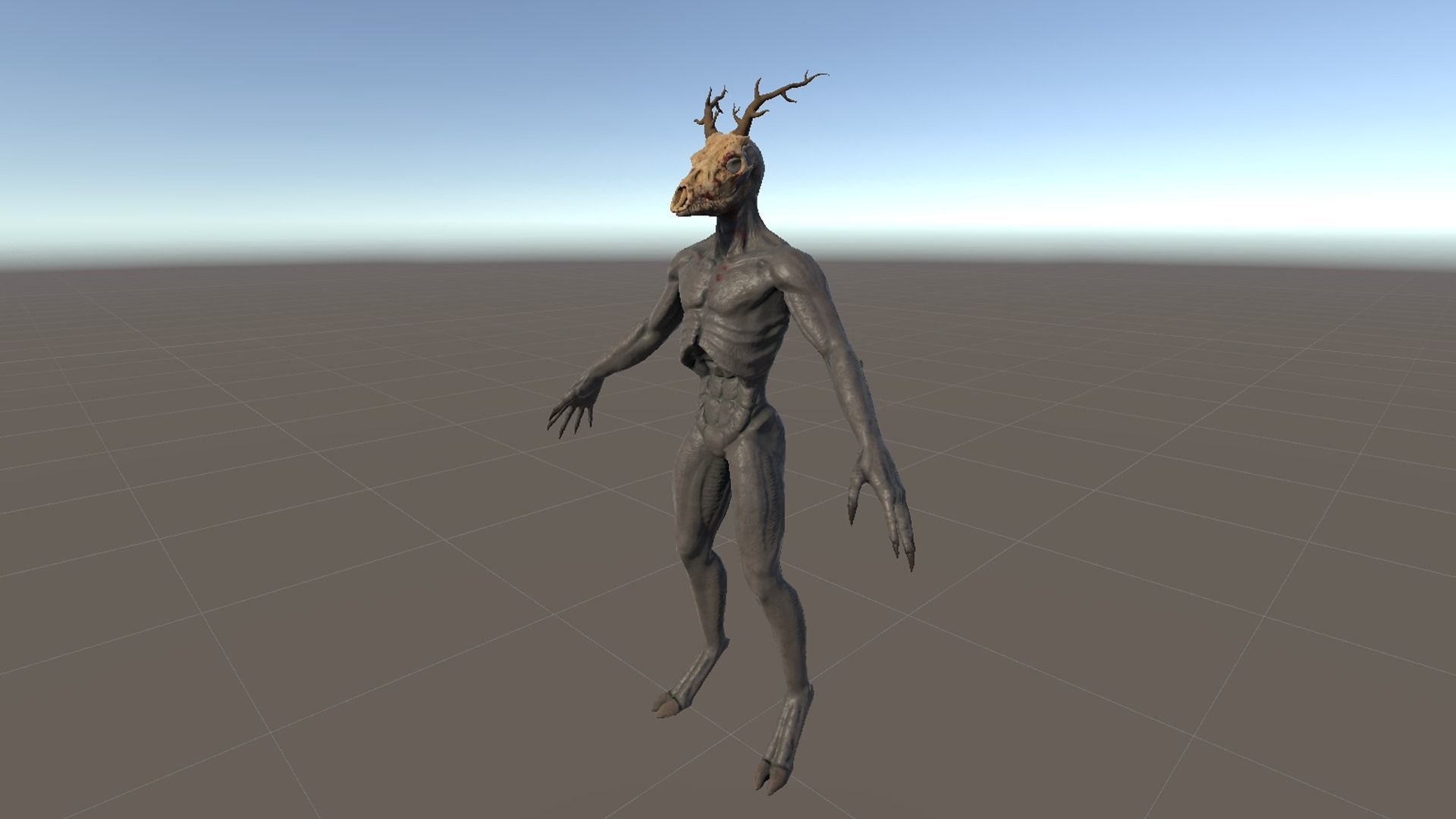 Wendigo monster Low-poly 3D model_53