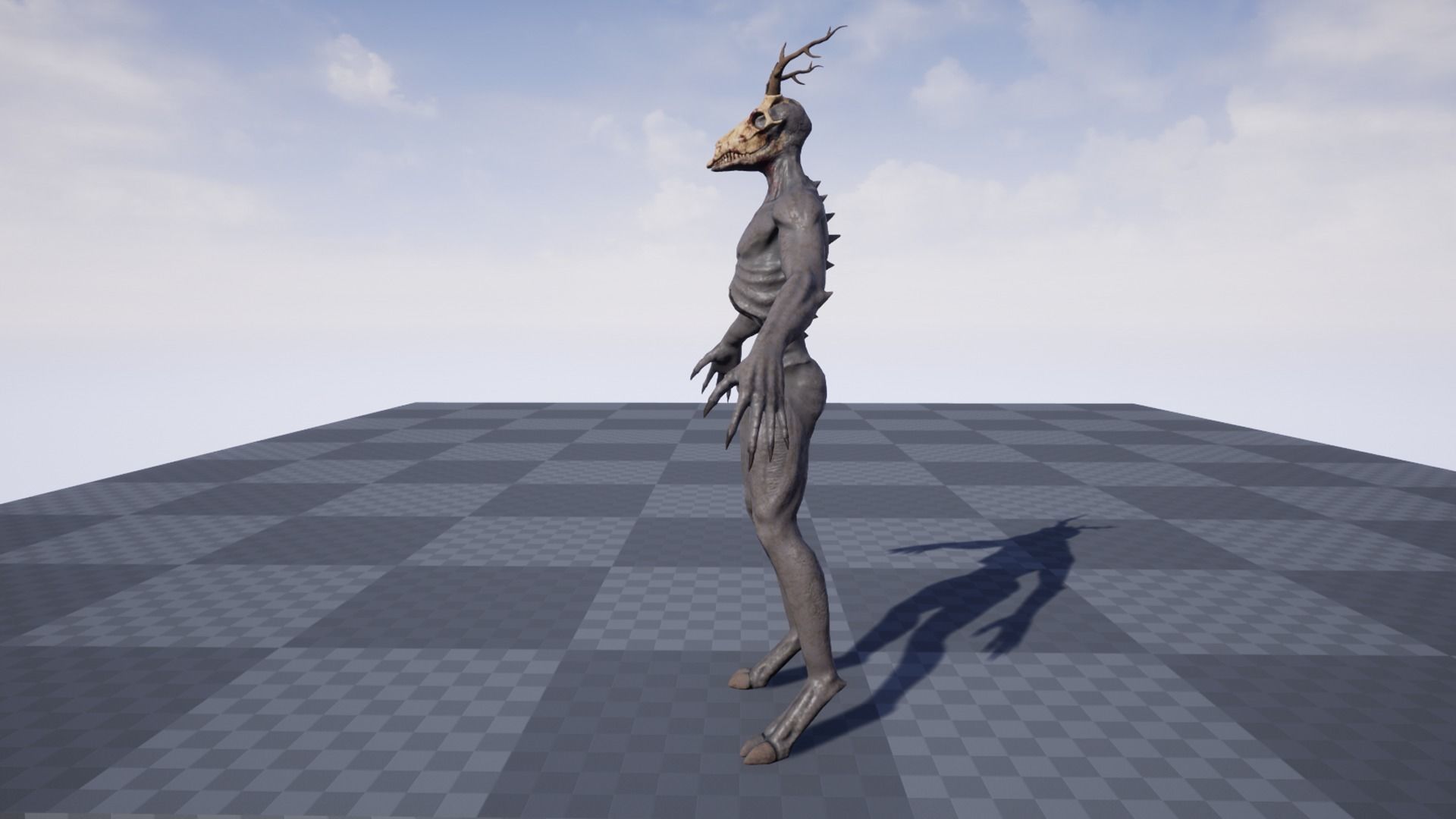 Wendigo monster Low-poly 3D model_35