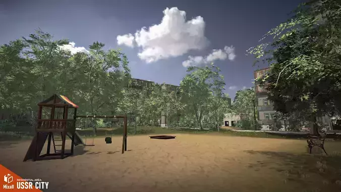 USSR City - residential area 3D model