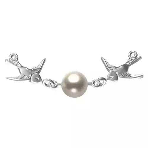Beautiful Birds and Pearl Pendant