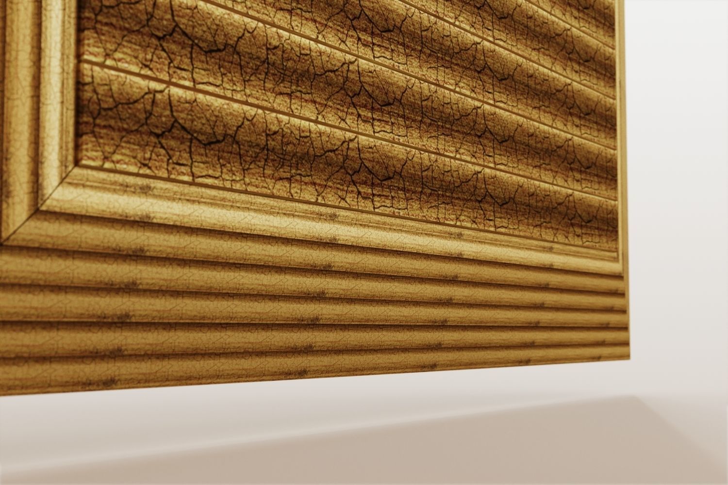 Antique painting with decorative frame 3D model_11