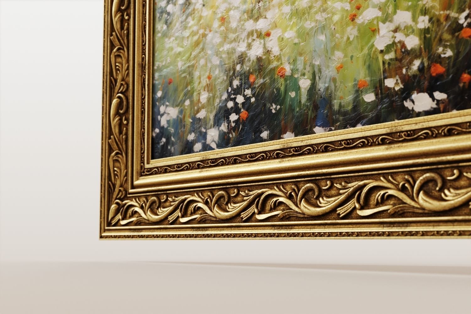 Antique painting with decorative frame 3D model_6