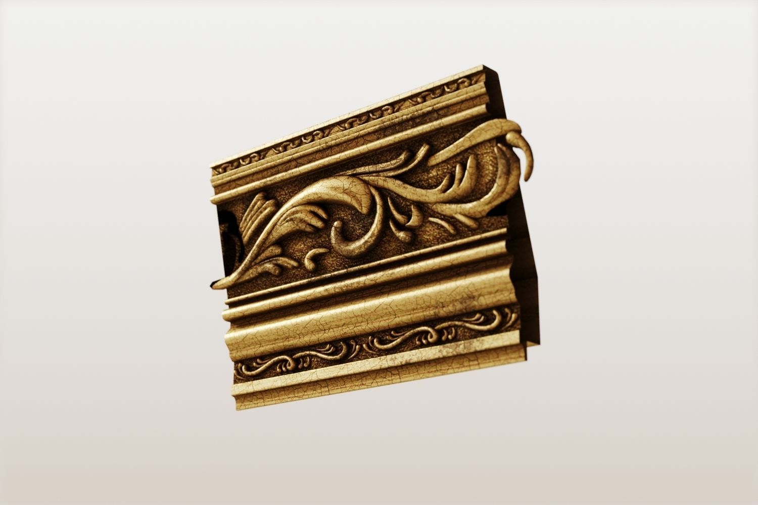 Antique painting with decorative frame 3D model_5