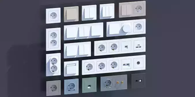 Sockets and switches  3D model