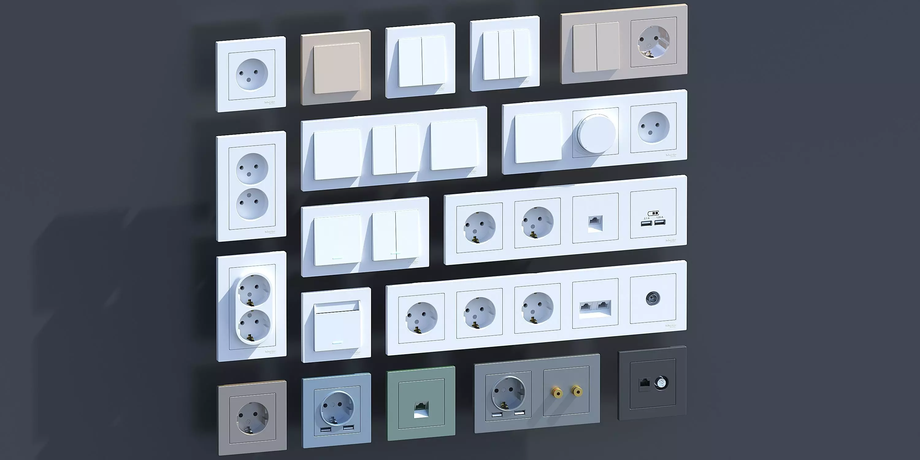 Sockets and switches  3D model_0