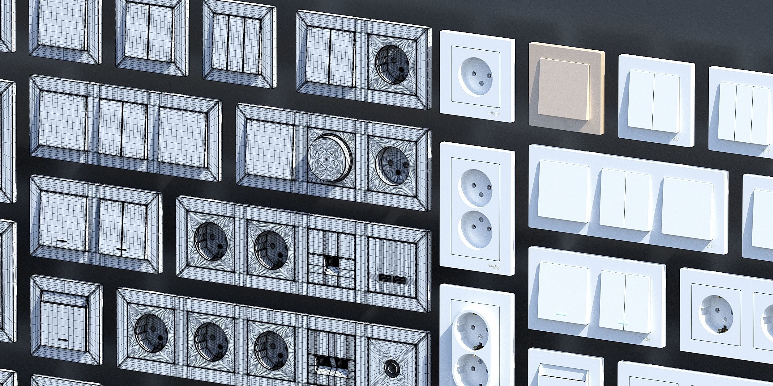Sockets and switches  3D model_3