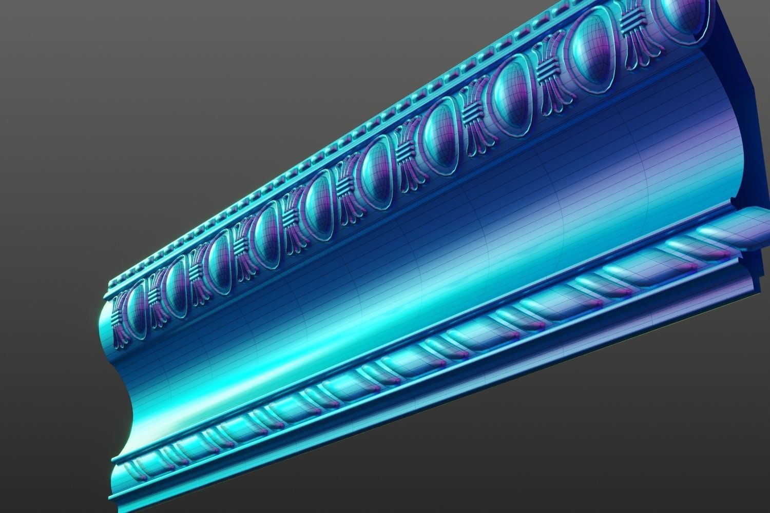 Antique frame with oil painting 3D model_16