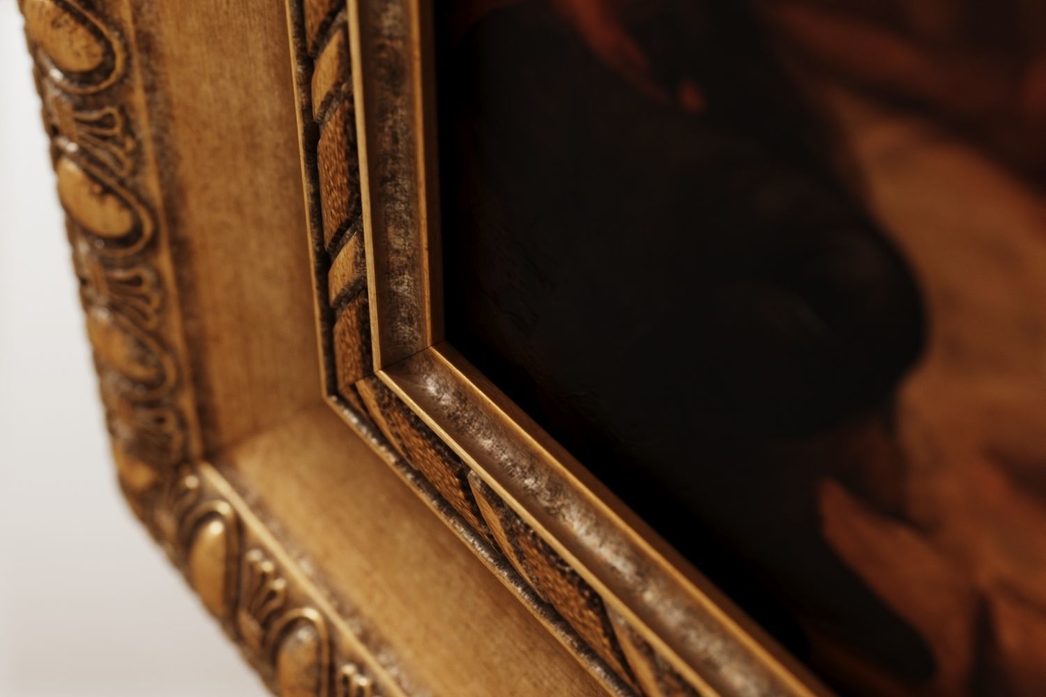 Antique frame with oil painting 3D model_10