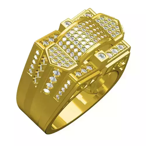 Mens Hip Hop Diamond Ring