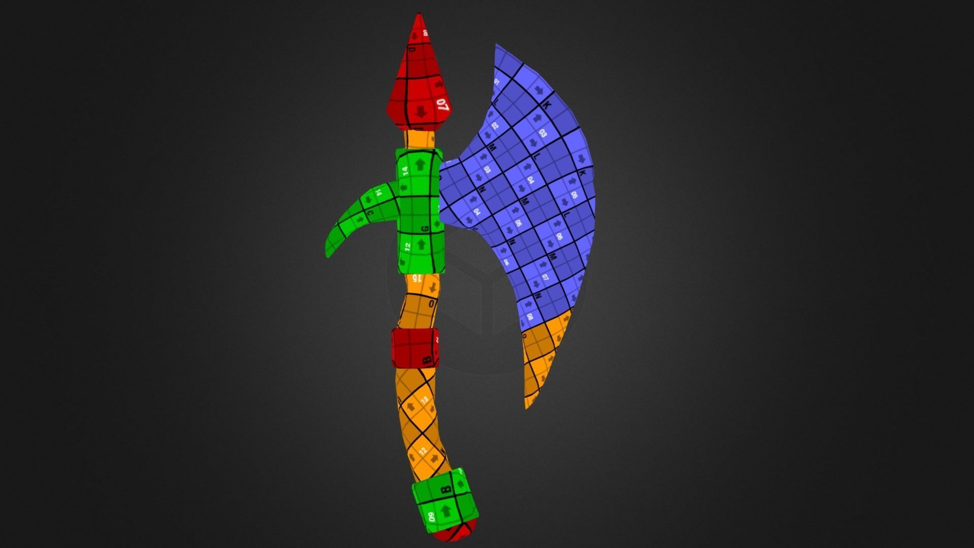 Cartoony Axe 3d model Low-poly 3D model_9