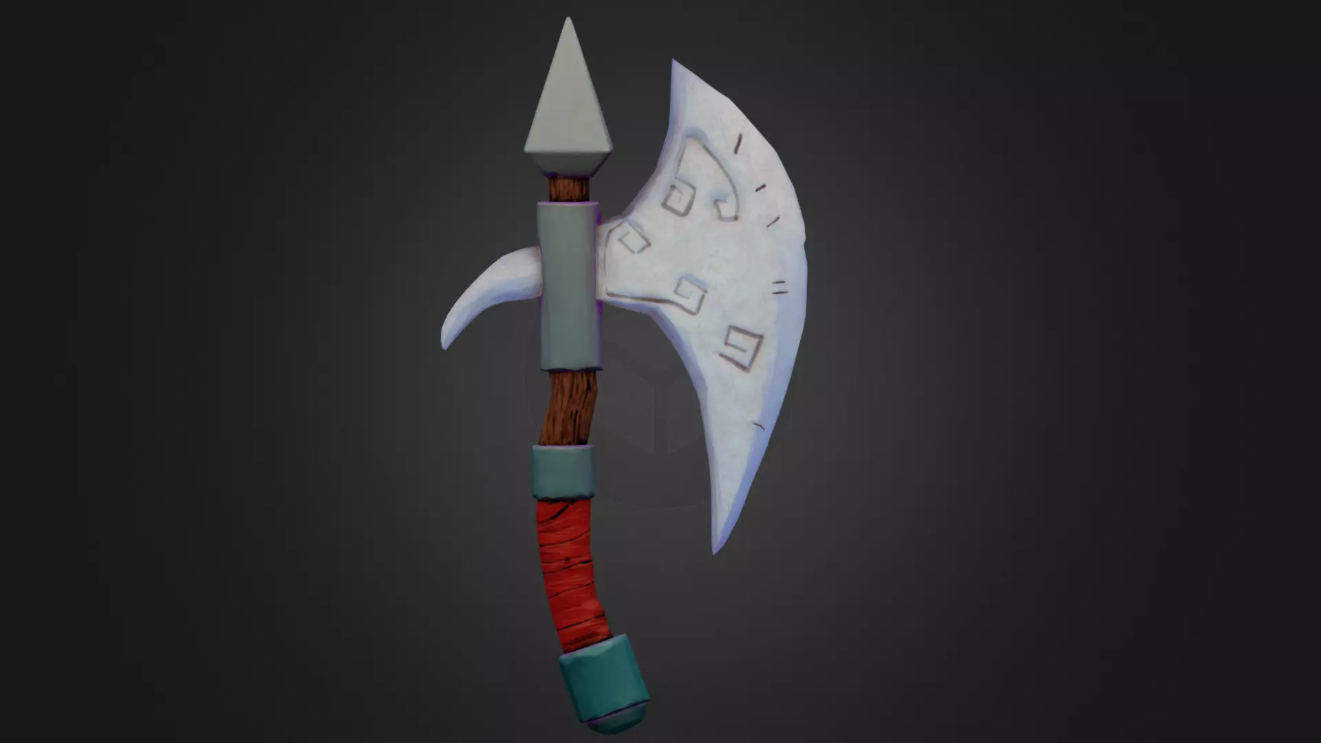 Cartoony Axe 3d model Low-poly 3D model_0