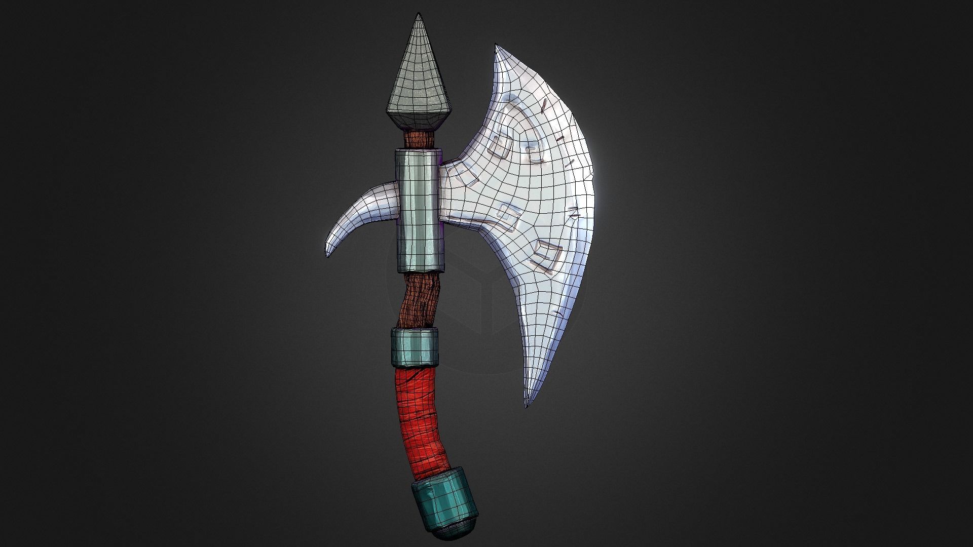 Cartoony Axe 3d model Low-poly 3D model_11