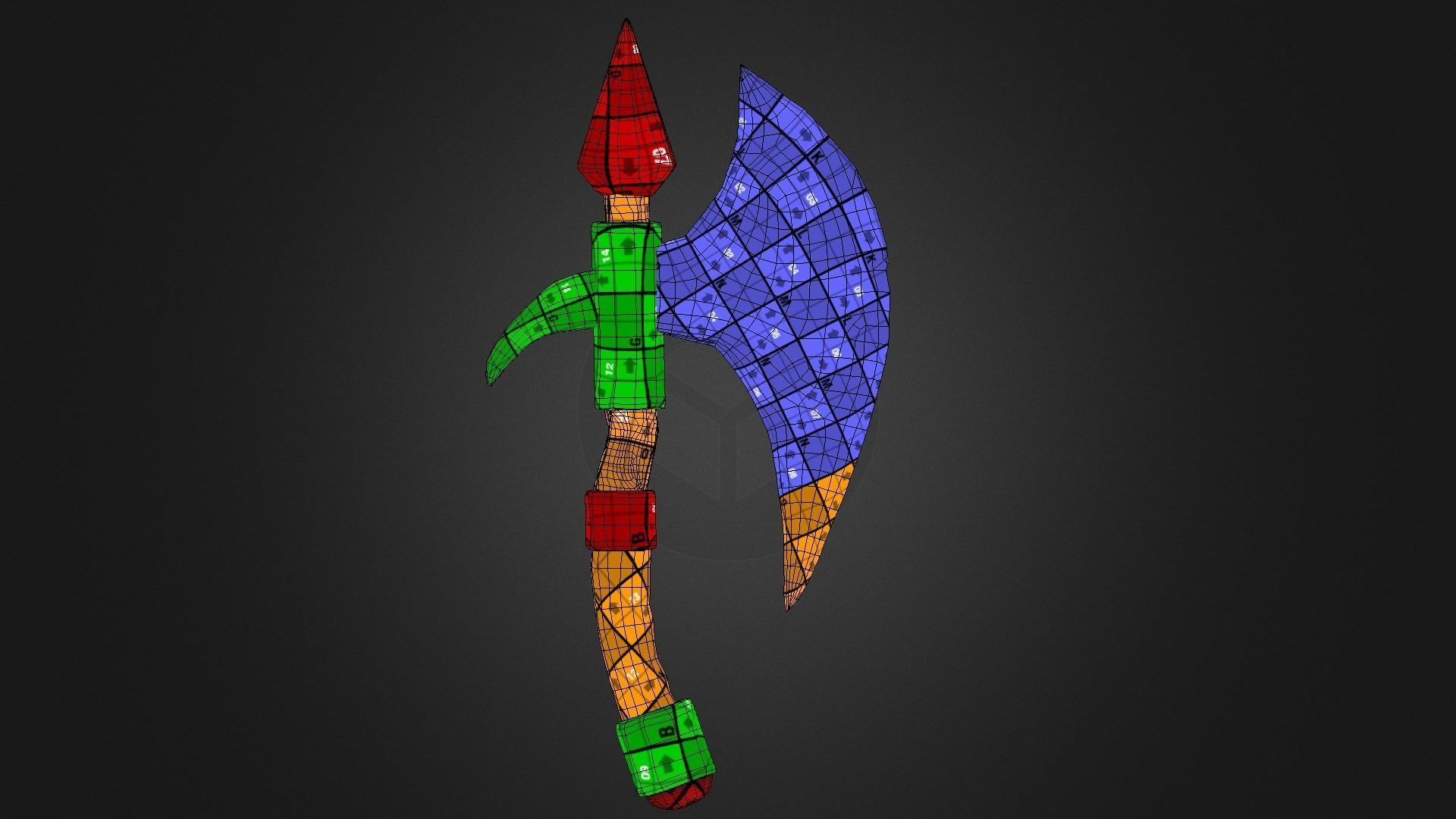 Cartoony Axe 3d model Low-poly 3D model_10