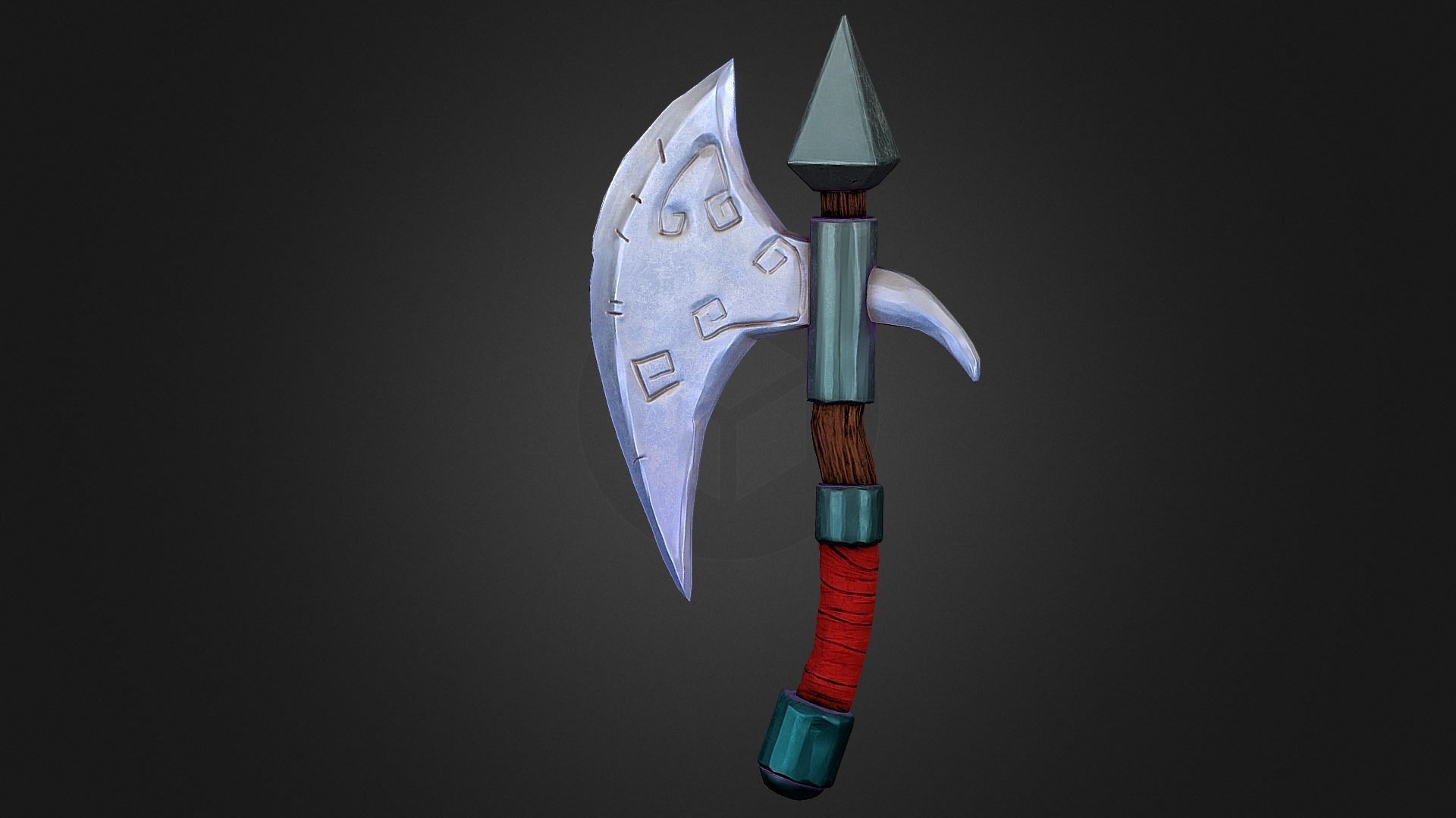 Cartoony Axe 3d model Low-poly 3D model_2