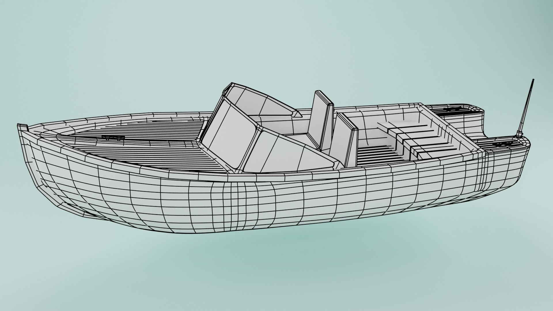 Simple Boat 3d model Free low-poly 3D model_13