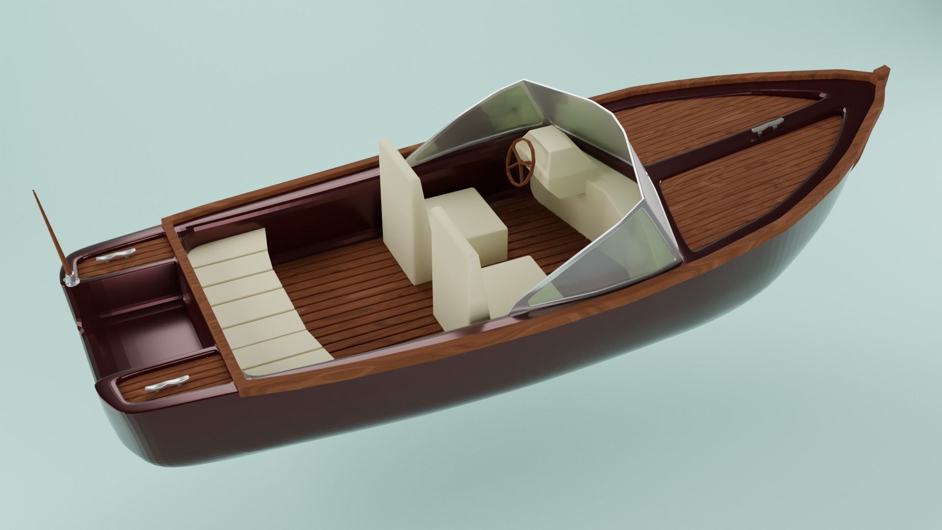 Simple Boat 3d model Free low-poly 3D model_3