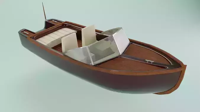 Simple Boat 3d model Free low-poly 3D model