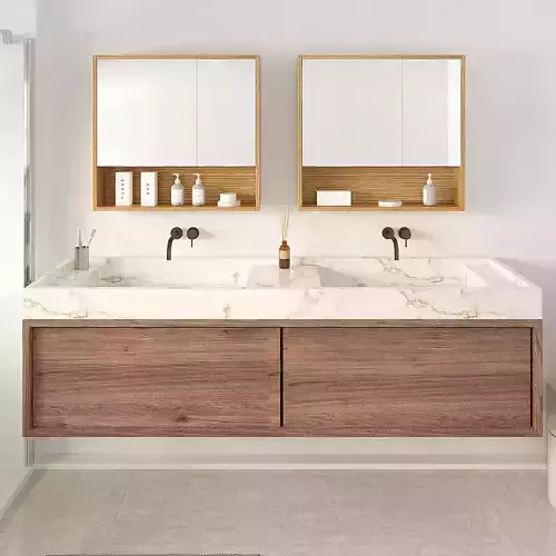 Bathroom vanity cabinet with double sink