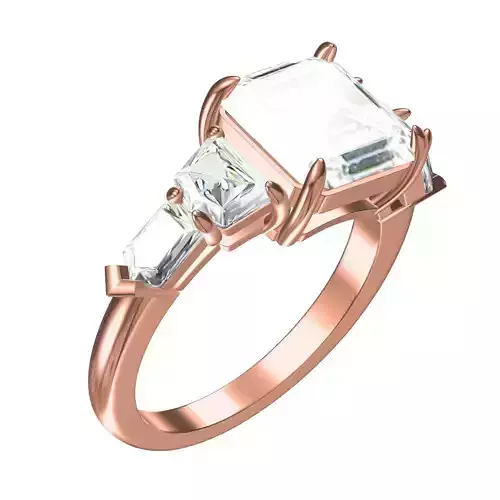 Five Stone Unique Solitaire Engagement Ring