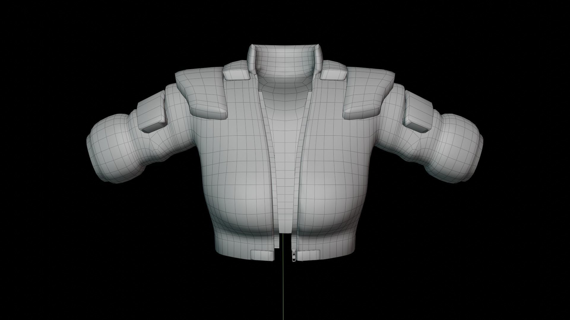 Motoko Kusanagi Jacket - Modelled on Tori base - VRChat Low-poly 3D model_5