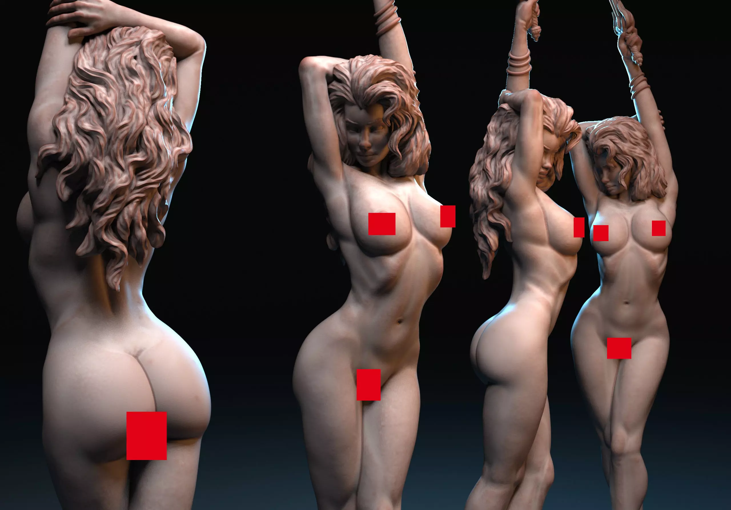 Thea with sword 3D print model