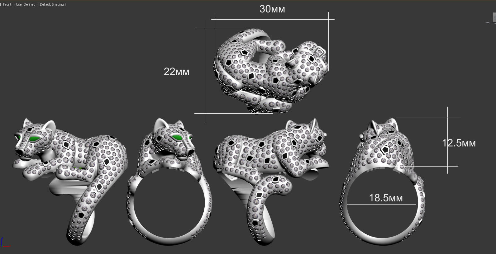 ring panther 3D print model_6