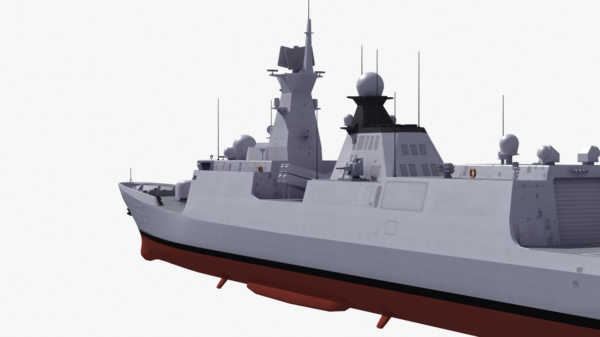 Type054A Chinese Guided Missile Frigate 3D model_21