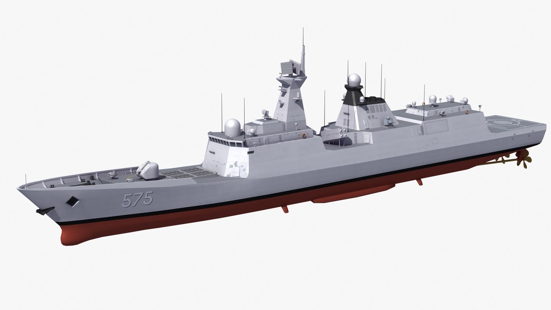 Type054A Chinese Guided Missile Frigate 3D model_19