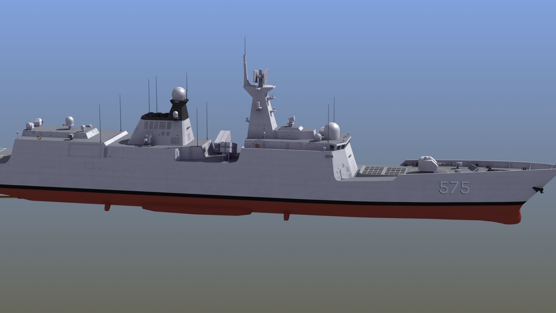 Type054A Chinese Guided Missile Frigate 3D model_10