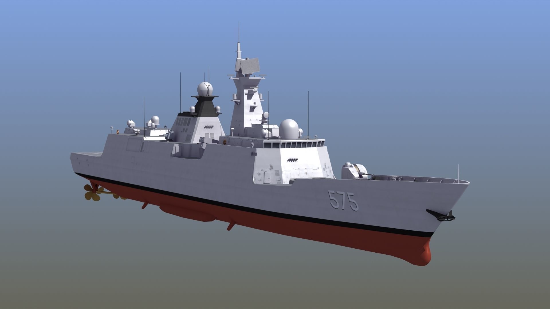Type054A Chinese Guided Missile Frigate 3D model_12