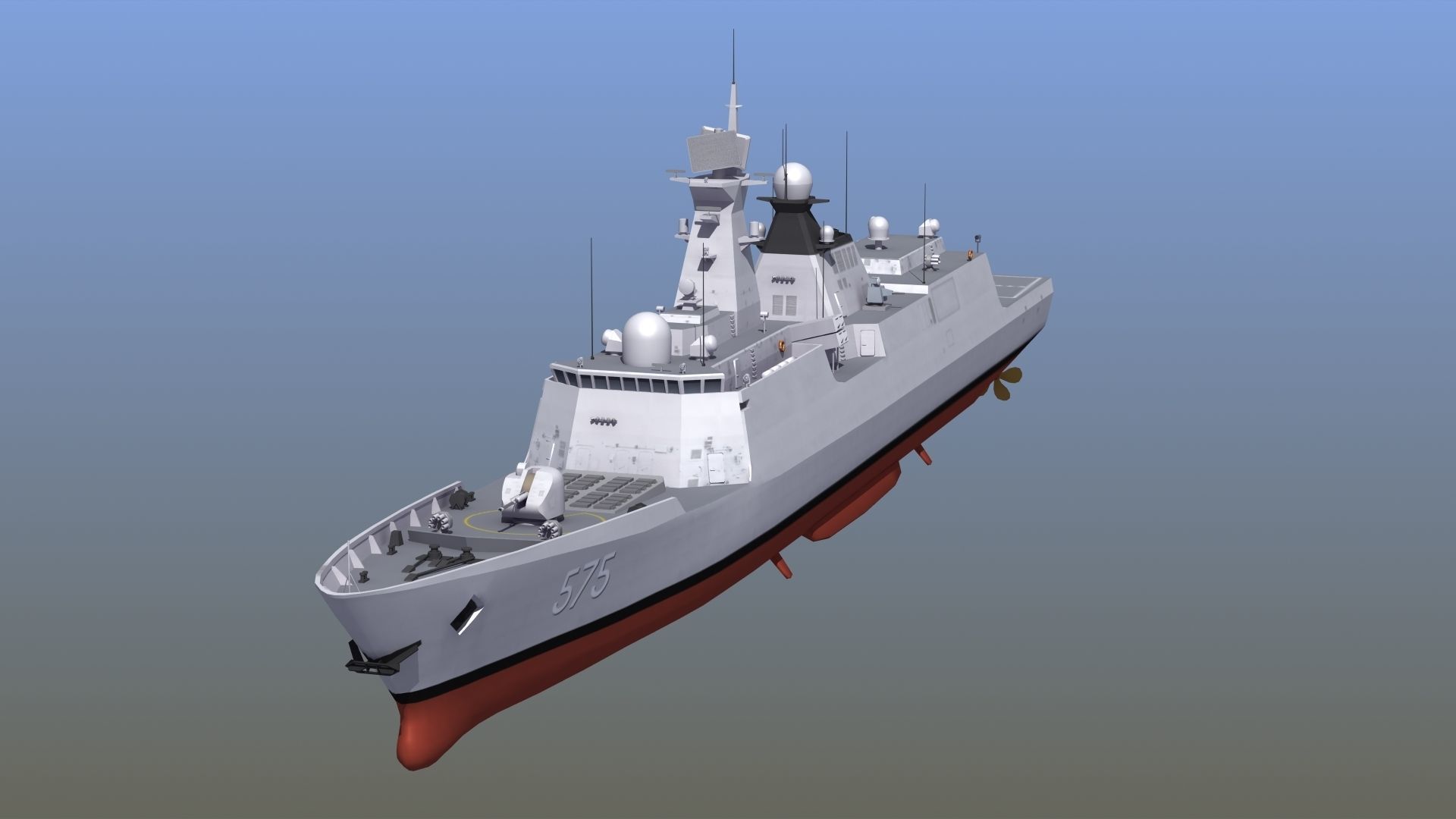 Type054A Chinese Guided Missile Frigate 3D model_15