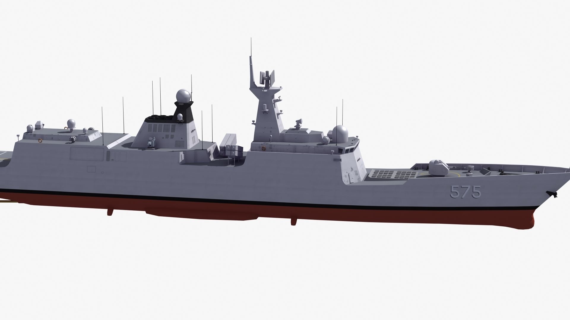 Type054A Chinese Guided Missile Frigate 3D model_27