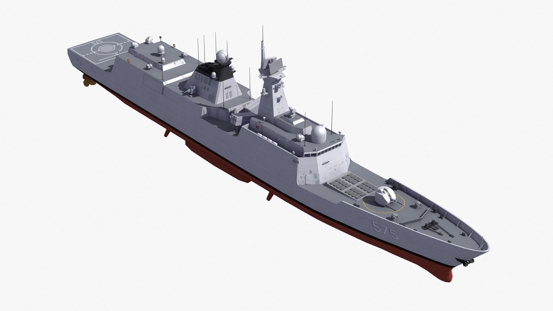 Type054A Chinese Guided Missile Frigate 3D model_17