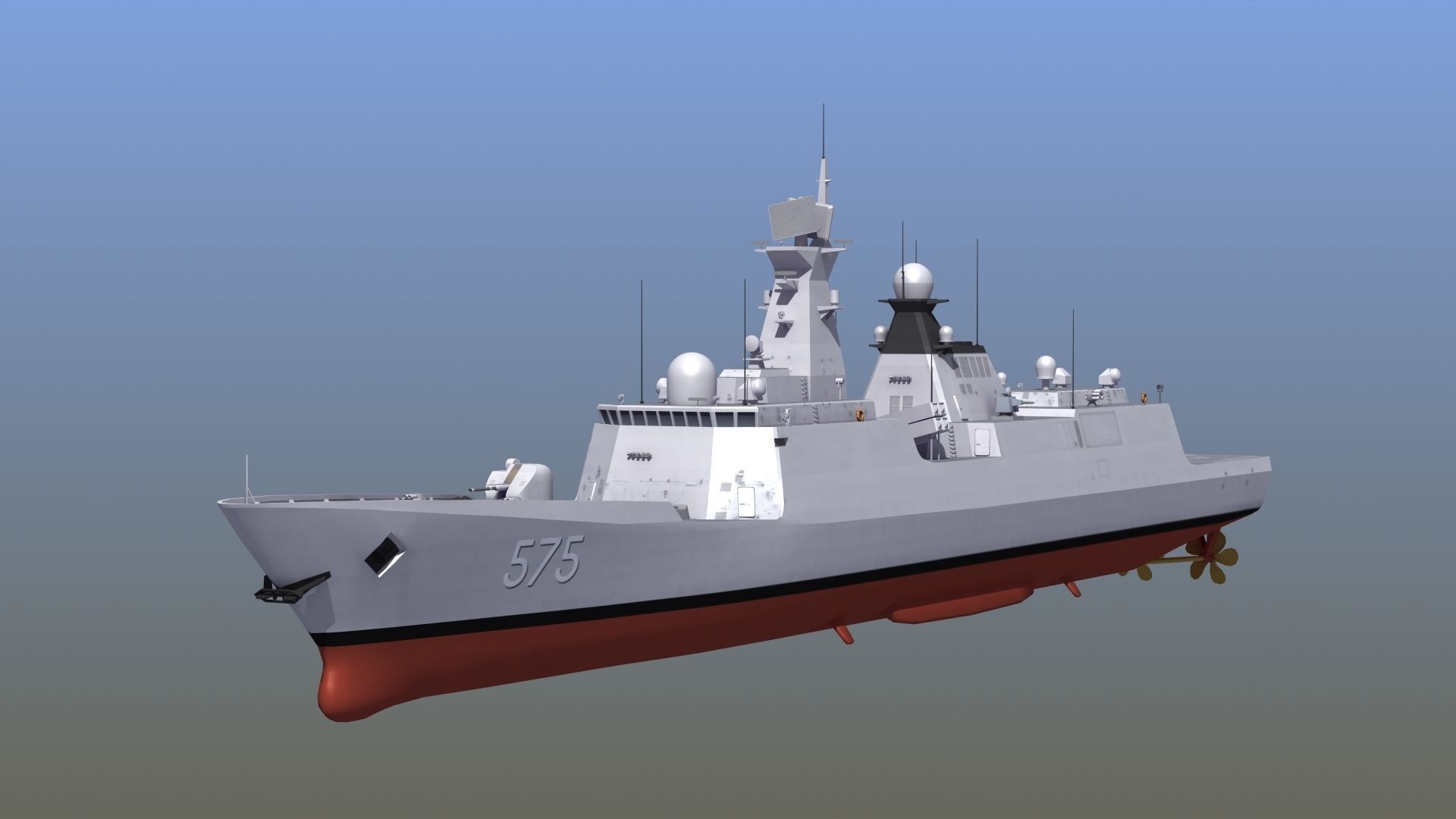 Type054A Chinese Guided Missile Frigate 3D model_5