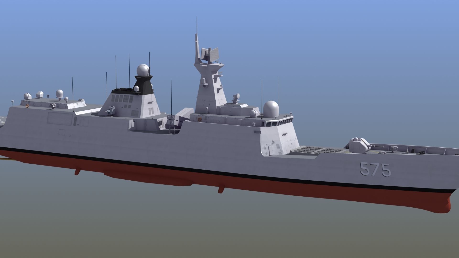 Type054A Chinese Guided Missile Frigate 3D model_11