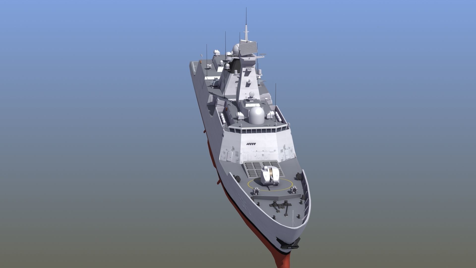 Type054A Chinese Guided Missile Frigate 3D model_14