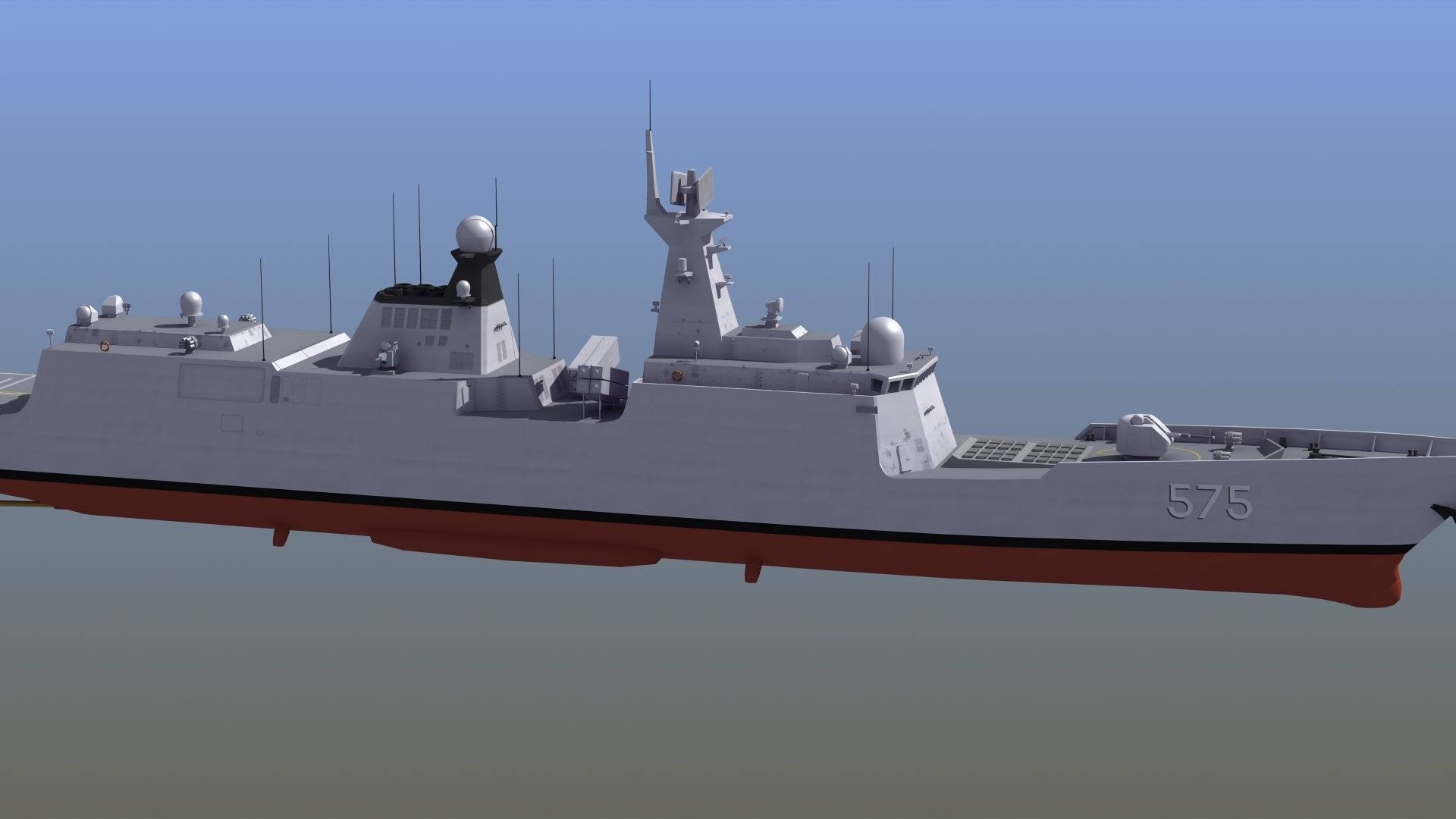 Type054A Chinese Guided Missile Frigate 3D model_8