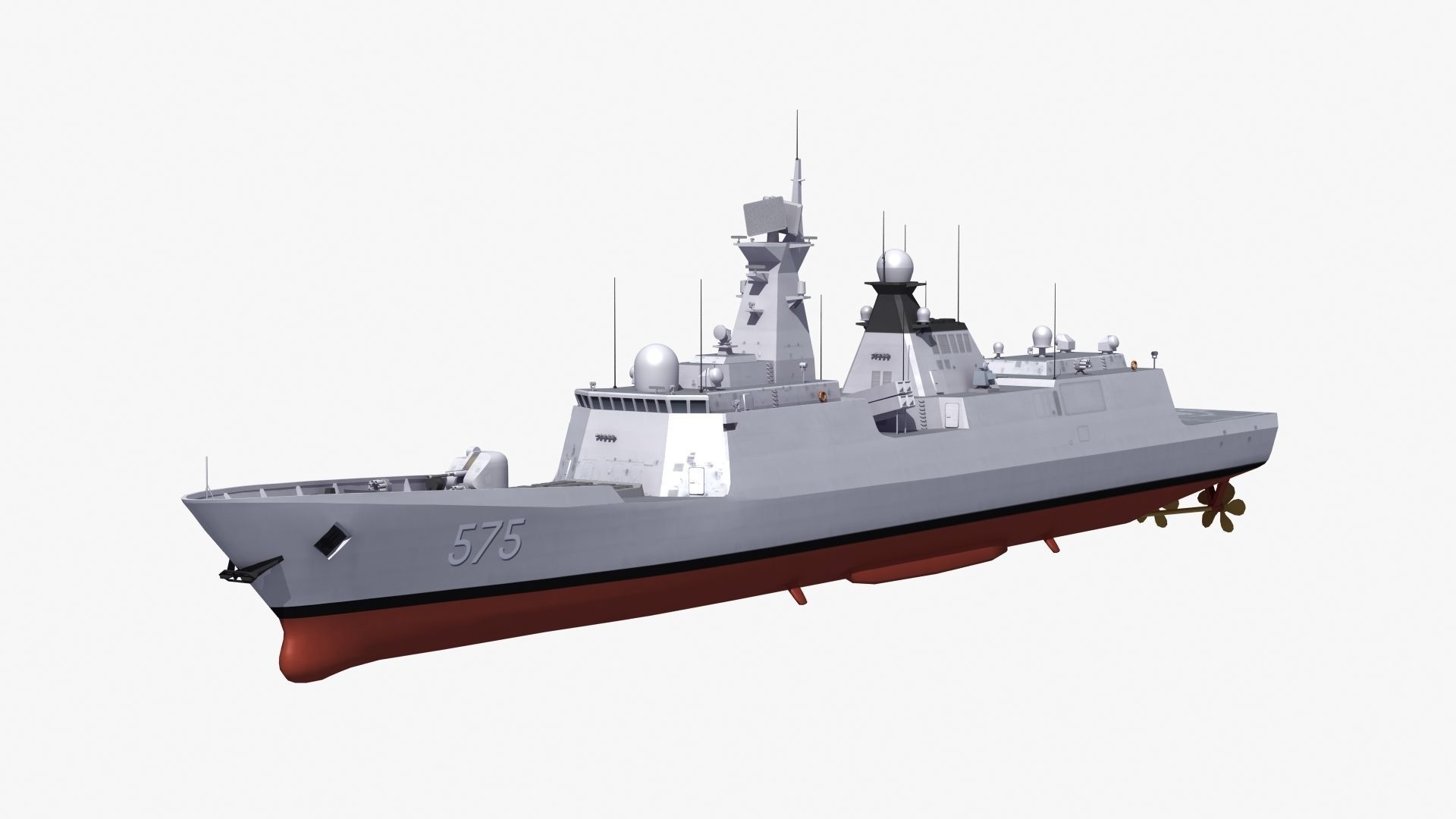 Type054A Chinese Guided Missile Frigate 3D model_33