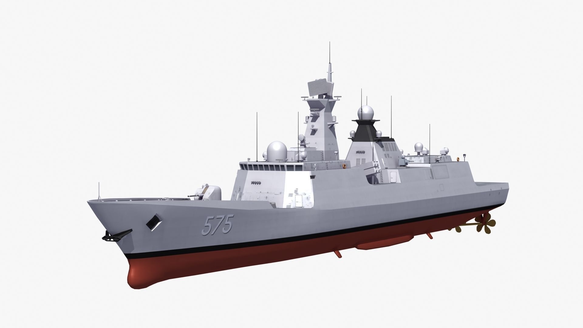 Type054A Chinese Guided Missile Frigate 3D model_23