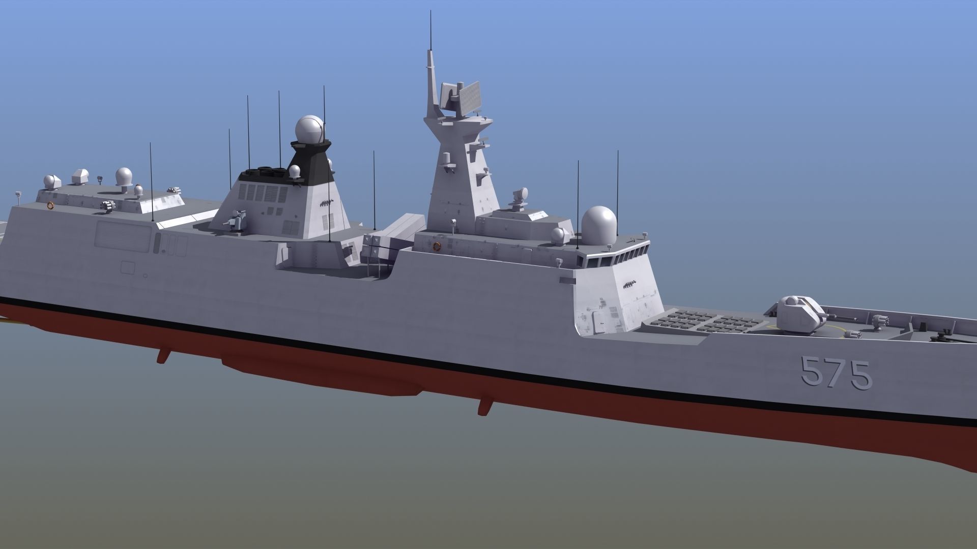 Type054A Chinese Guided Missile Frigate 3D model_7