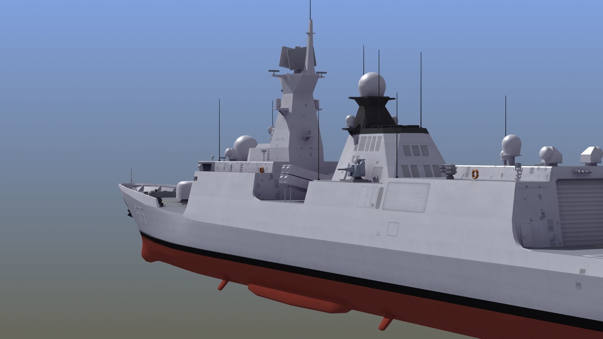 Type054A Chinese Guided Missile Frigate 3D model_3