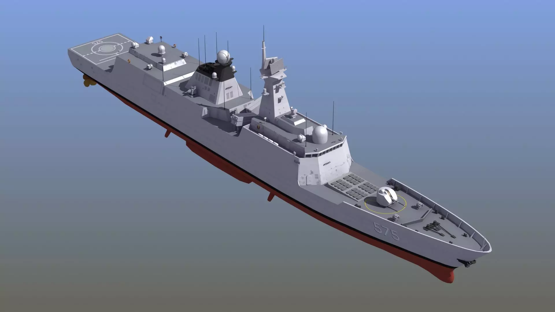 Type054A Chinese Guided Missile Frigate 3D model_0