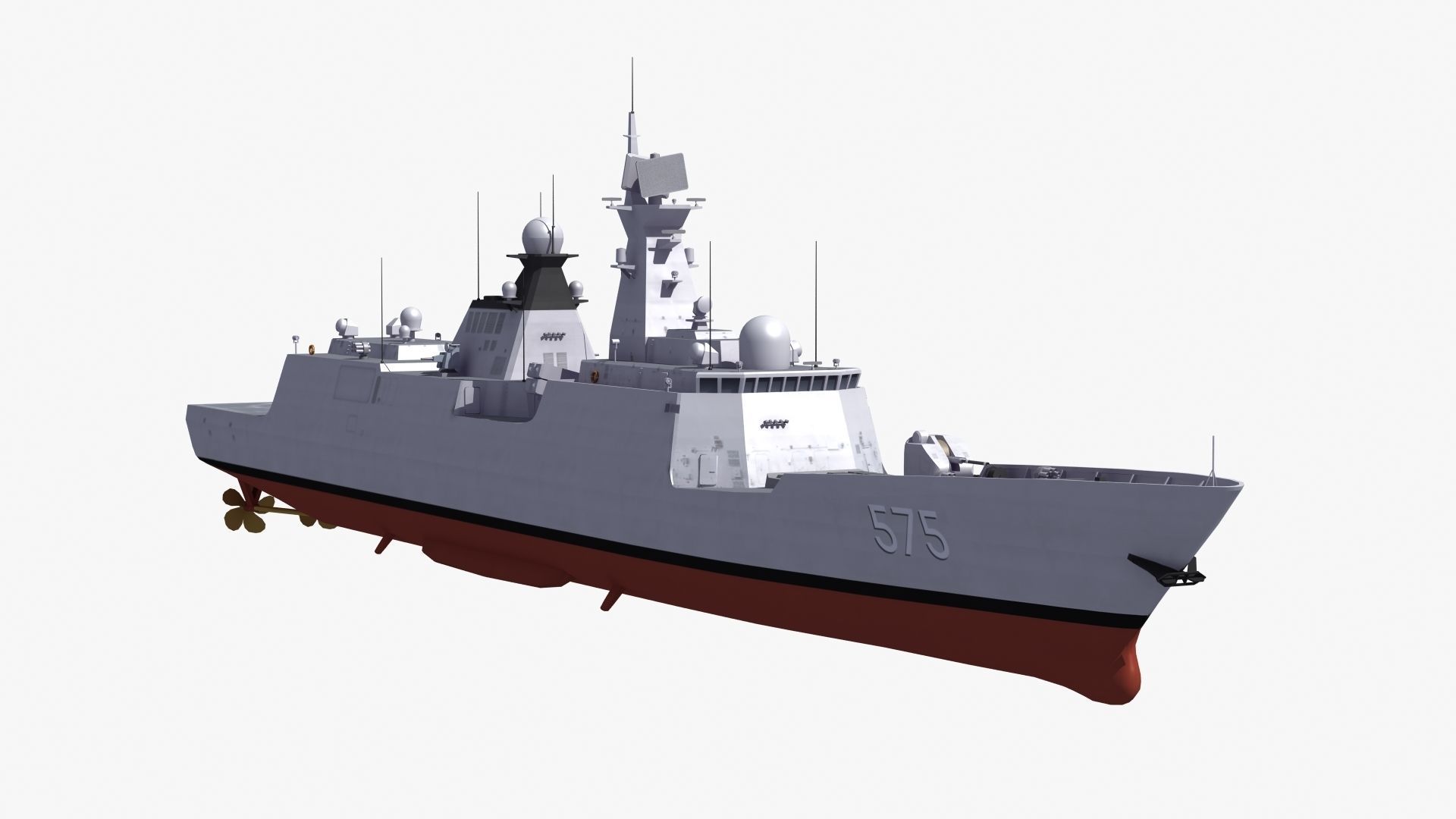 Type054A Chinese Guided Missile Frigate 3D model_29