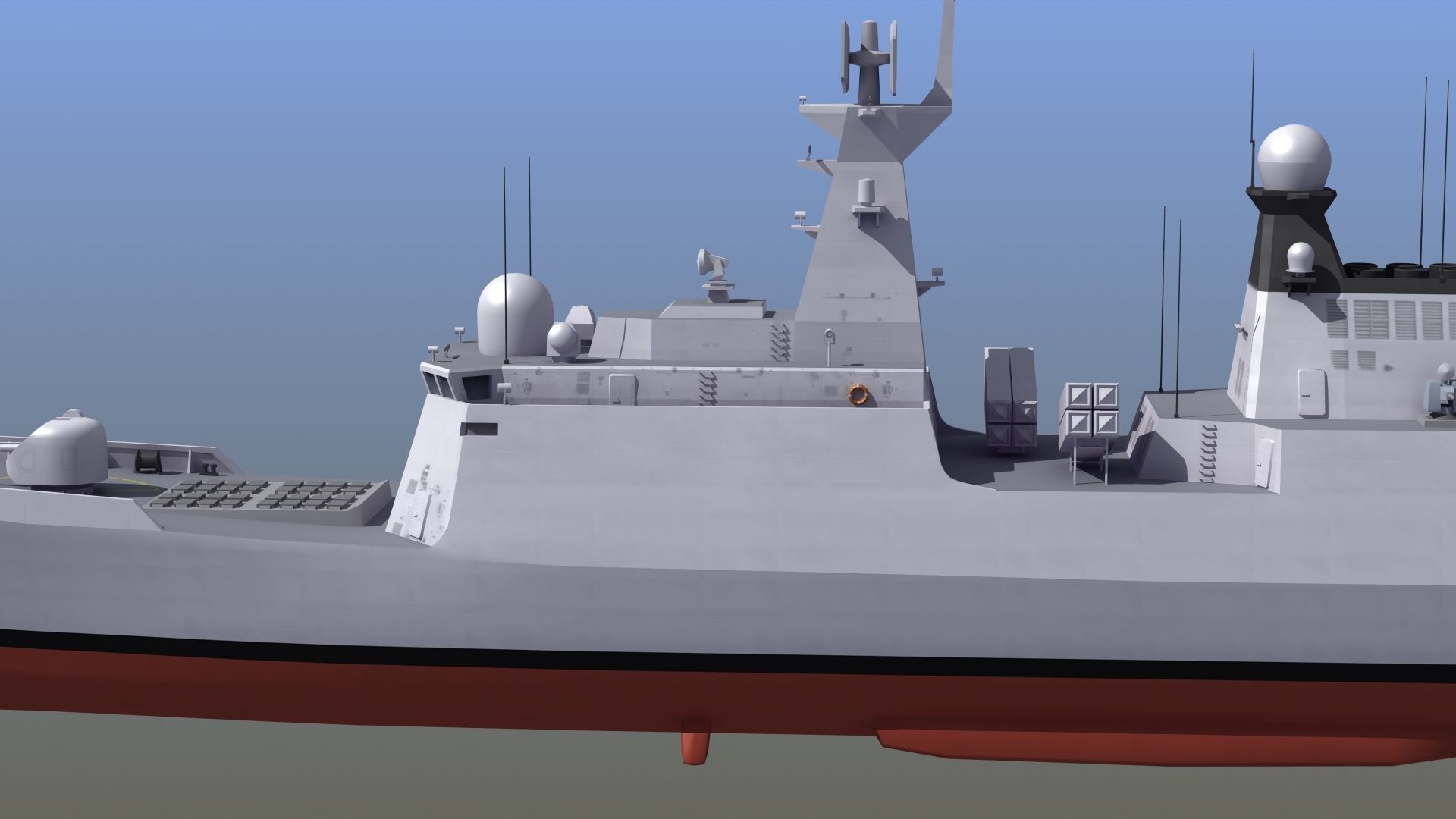 Type054A Chinese Guided Missile Frigate 3D model_2