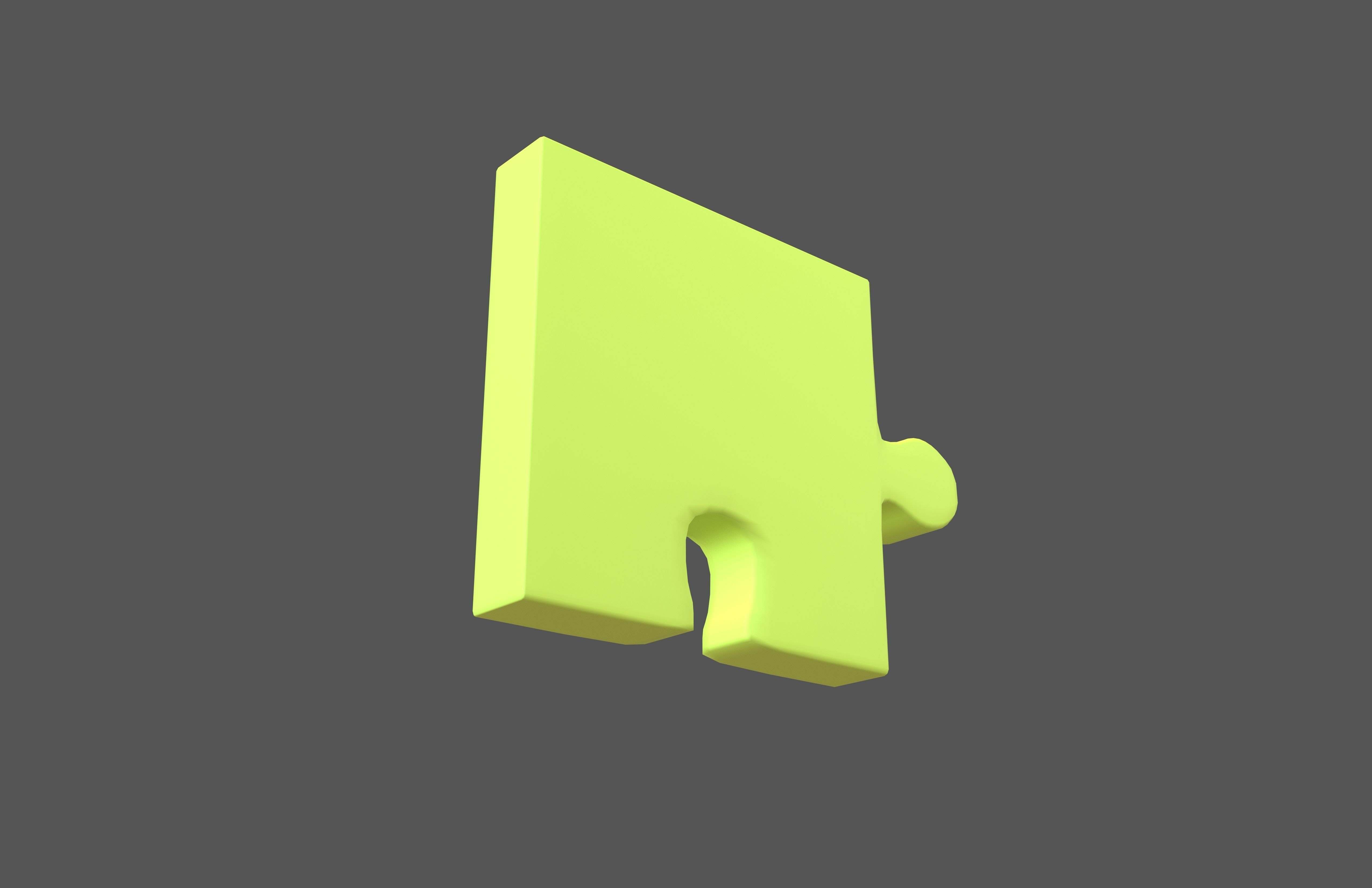 Jigsaw Puzzle Pieces V2 004 Low-poly 3D model_3