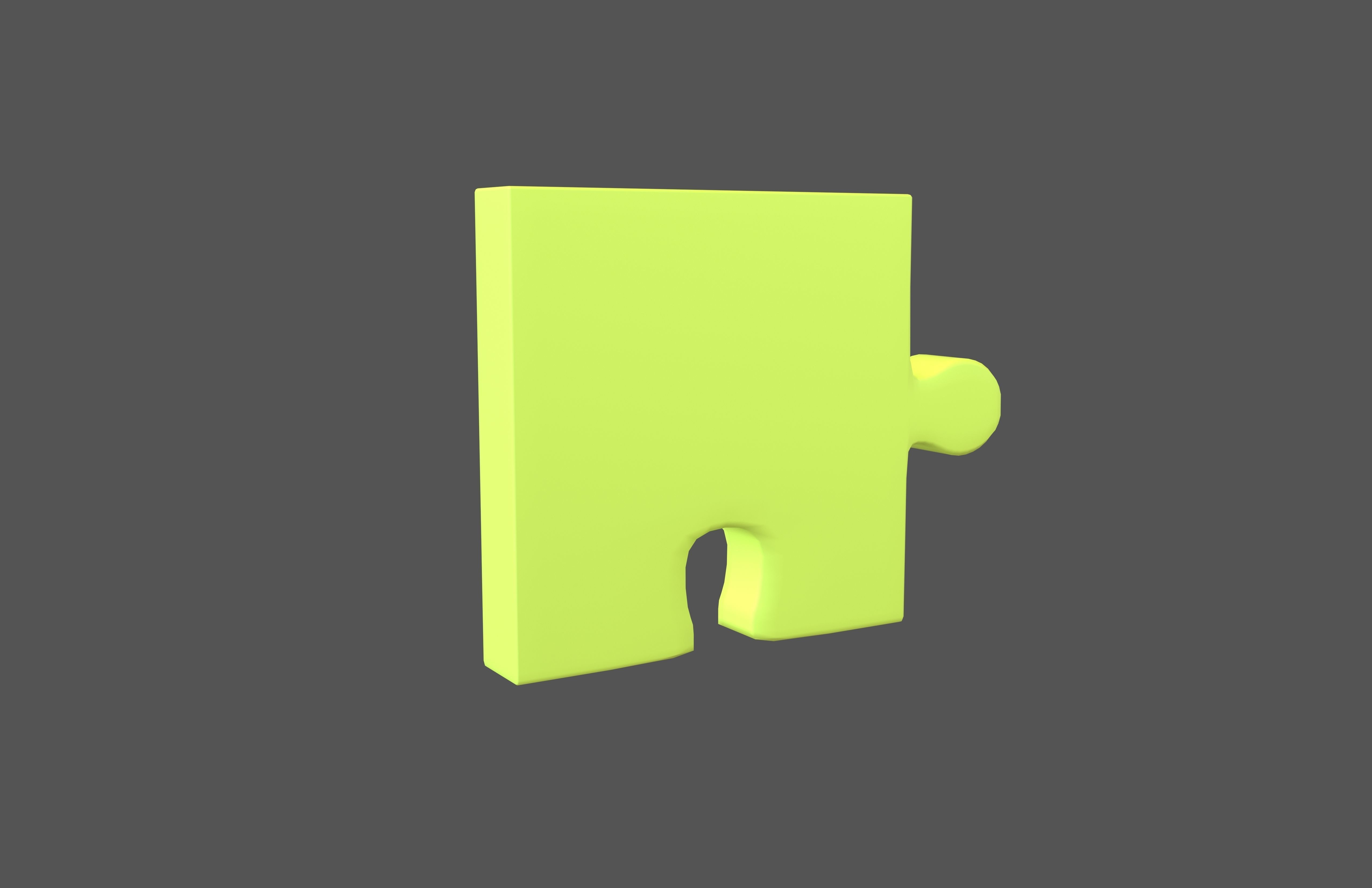 Jigsaw Puzzle Pieces V2 004 Low-poly 3D model_1
