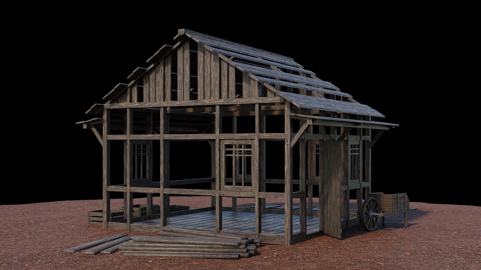 Medieval Village Collection 01 - 4K Textures Game Ready Low-poly 3D model_68