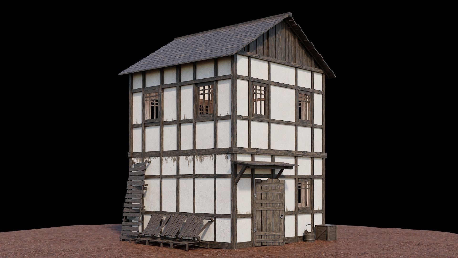 Medieval Village Collection 01 - 4K Textures Game Ready Low-poly 3D model_62